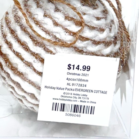 Hobby Lobby Modern Farmhouse Oversized Twine Snowball Christmas Tree Ornaments - Picture 10 of 11